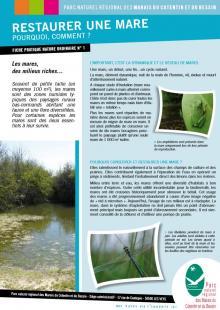 Restaurer un mare, pourquoi, comment ? Fiche pratique n°01 - PnrMCB