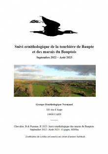 2023 - SUIVI ORNITHOLOGIQUE DE LA TOURBIERE DE BAUPTE ET DES MARAIS DU BAUPTOIS (sept.2022 - août 2023)