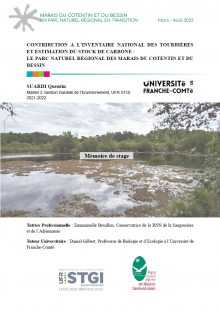 2022 CONTRIBUTION A L'INVENTAIRE NATIONAL DES TOURBIERES ET ESTIMATION DU STOCK DE CARBONE