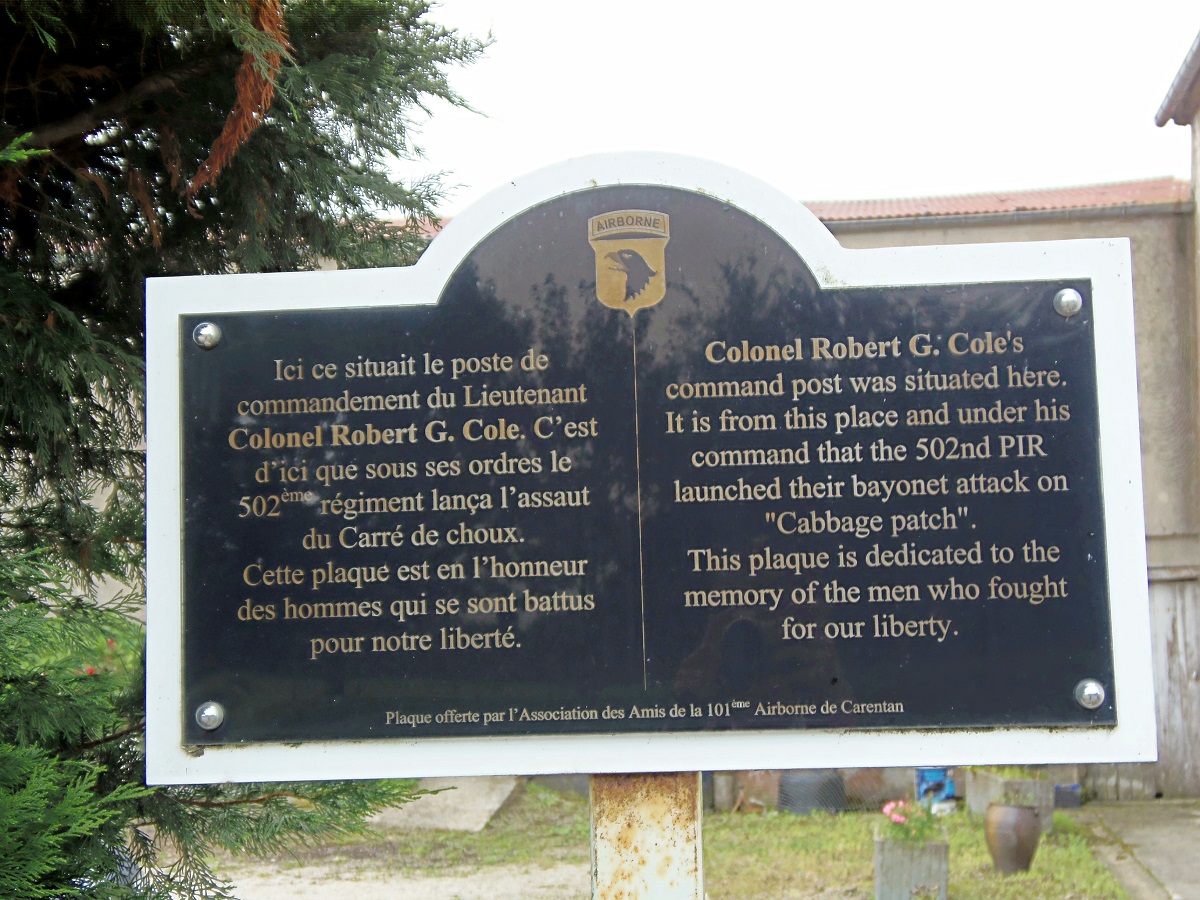 Plaque Colonel Cole_Carentan