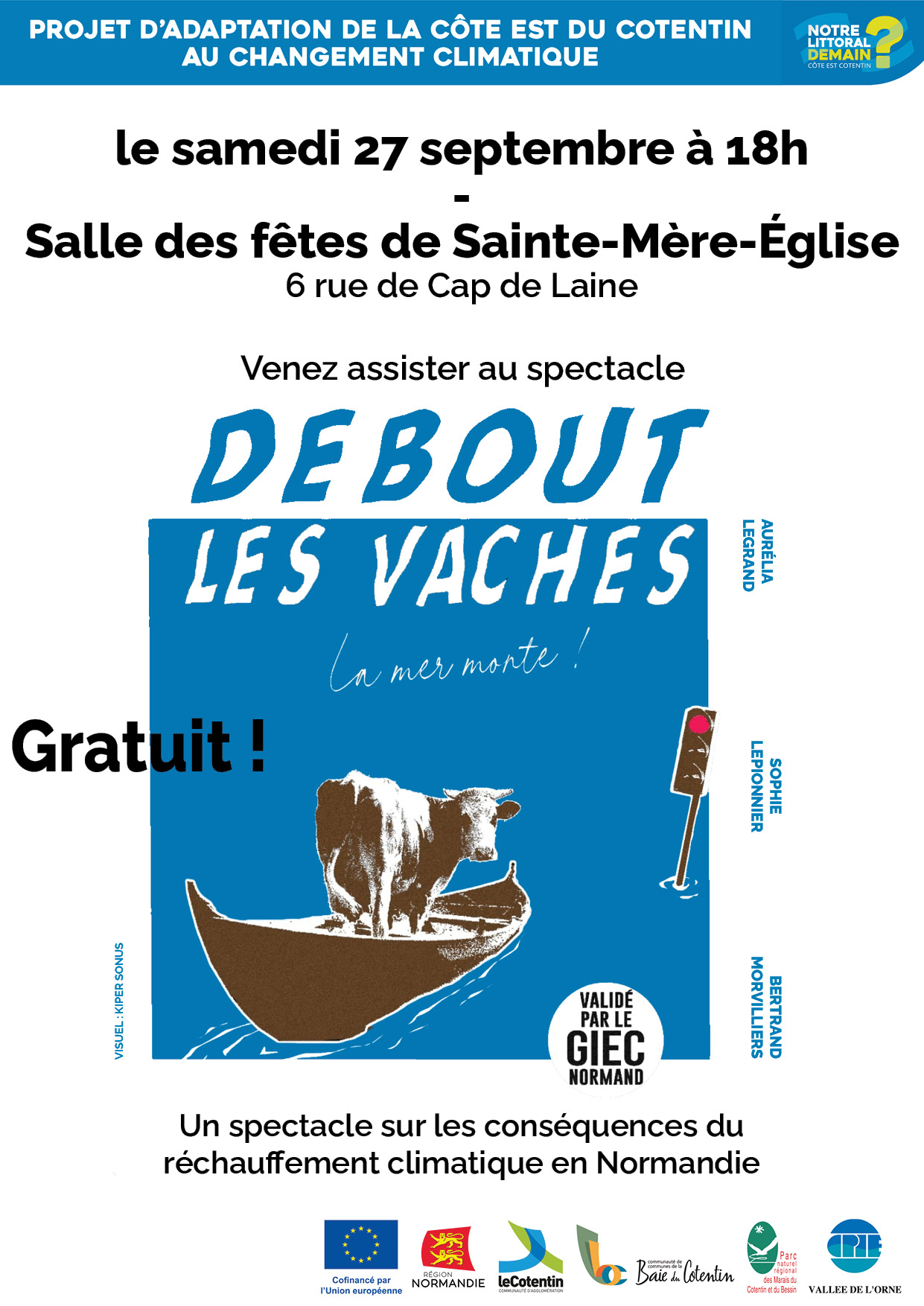 AFFICHE DEBOUT LES VACHES LA MER MONTE