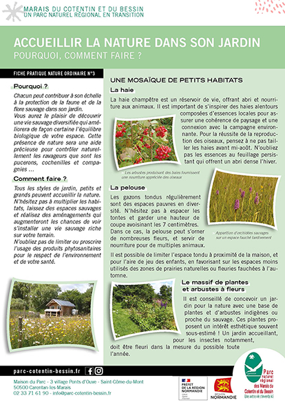 Fiche pratique 03 "Accueillir la nature au jardin"