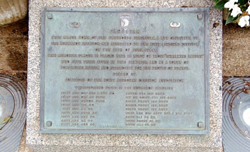 Plaque 101e_Carentan©OT Baie du Cotentin