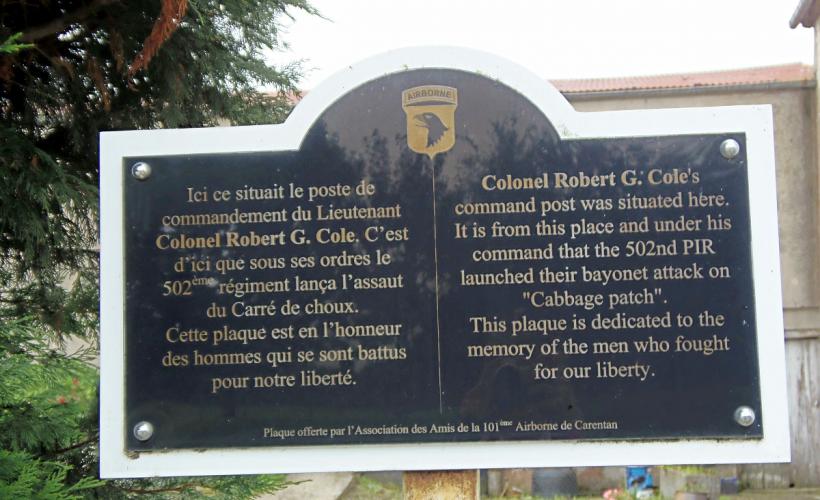 Plaque Colonel Cole_Carentan
