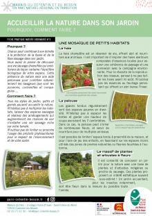 Accueillir la nature dans son jardin - Fiche pratique n°03 - PnrMCB